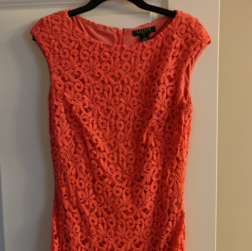 Gorgeous coral Ralph Lauren dress